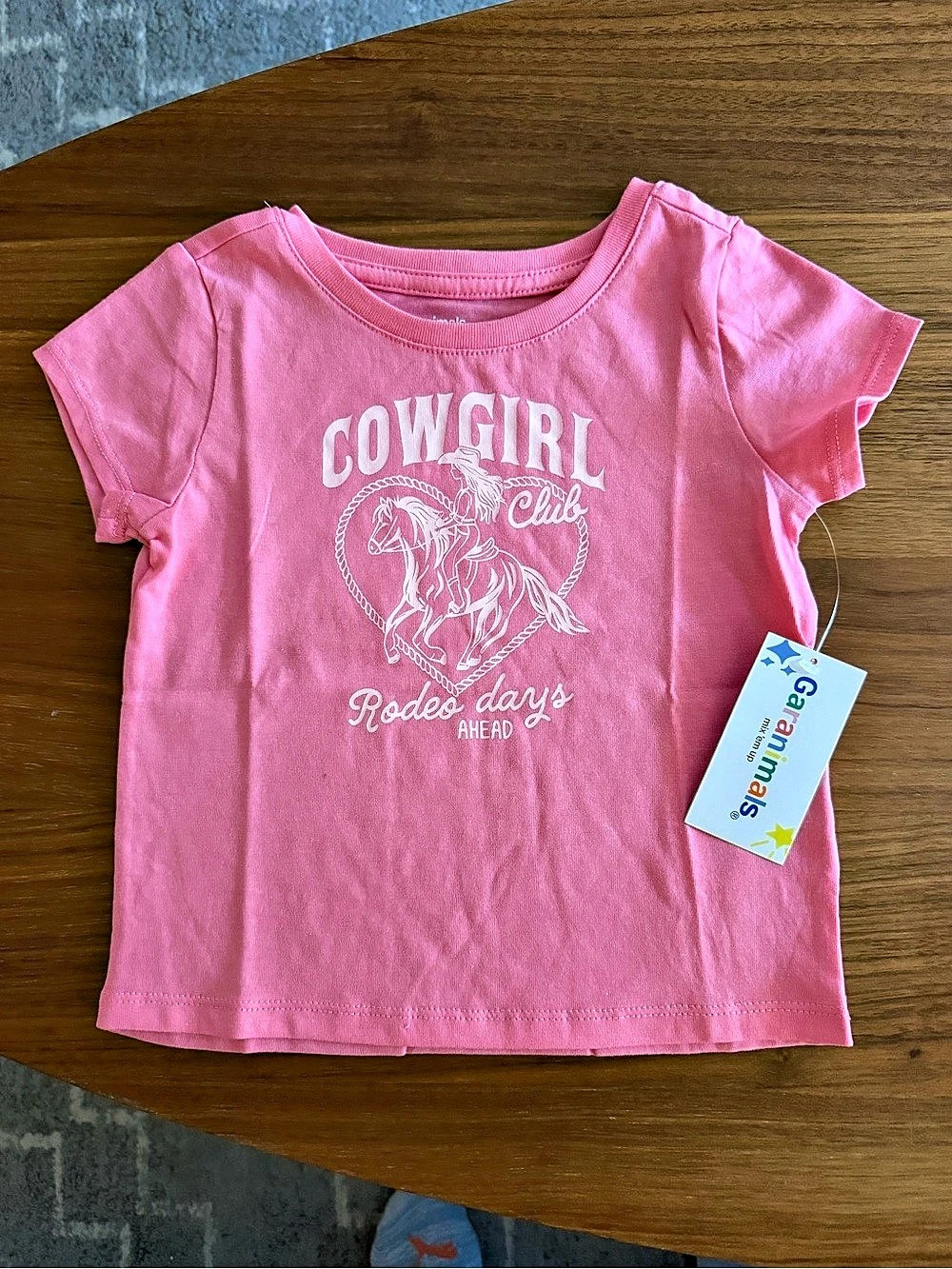 Brand New! Garanimals Cowgirl Club Rodeo Days Ahead Graphic Tee Pink - Size 2T -